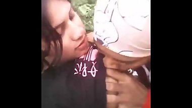 Very cute desi college girlfriend gets boobs sucked by boyfrien