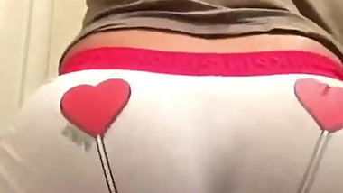 Upclose white panty design twerk