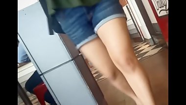 Hot legs desi indian girl at KFC