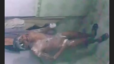 Pakistani man dances in the shower