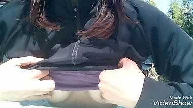 Italian desirous ass in the park public