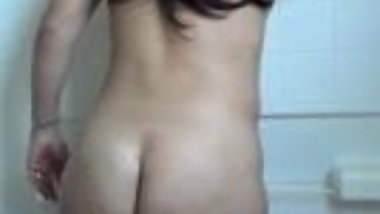 Desi Indian NRI Bhabi cleaning Our Batroom HD personal