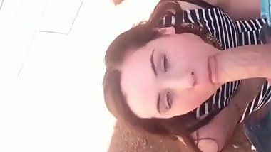 Collage Girlfriend Sucking Dick and Cumshot