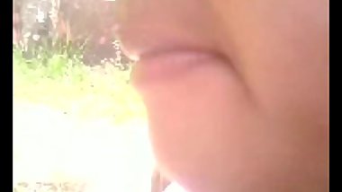 Beautiful desi girl-s boobs show n press in park
