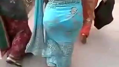Desi big ass in blue saree for you cum