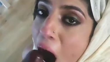 Desi Bhabhi swallowing Cum eat black sperm jizz virya hijab load nut