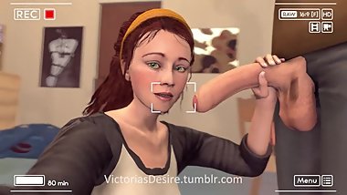 Curious college girl kisses huge cock [SFM] [VictoriasDesire Tumblr]