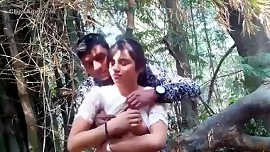 outdoor boobs pressing