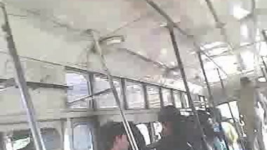Desi cute girls while bus traveling